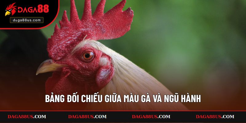 Bảng đối chiếu giữa màu gà và ngũ hành